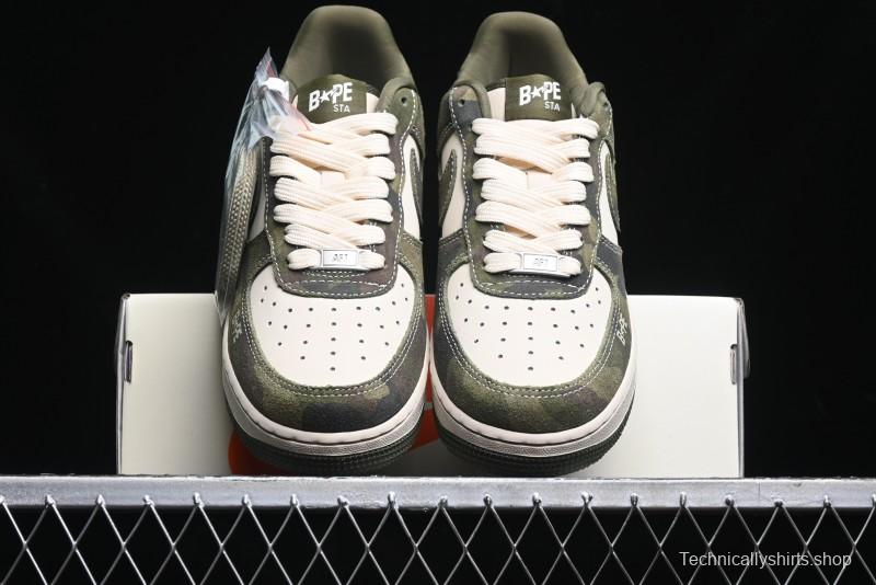 Nike Air Force 1 '07 Low Bape Collaboration - Jungle Camouflage Low-Top Casual Sneakers - CH6336-509