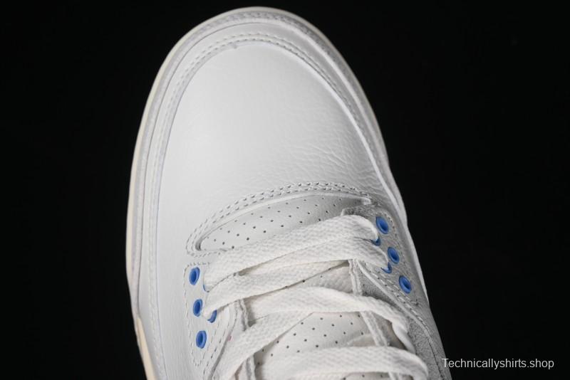 Nike Air Jordan 3 Retro "Lucky Shorts" Basketball Shoes with University Blue and White Colorway - CT8532-101