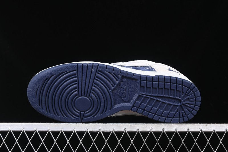 Nike SB Dunk Low Stussy Collaboration - Light Blue Pig Anniversary High-End Custom Low-Top Casual Skate Shoes - XX2025-528
