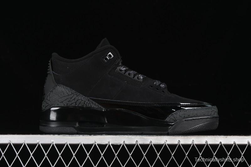 Nike Air Jordan 3 Retro Basketball Shoes in Midnight Black - CT8532-001