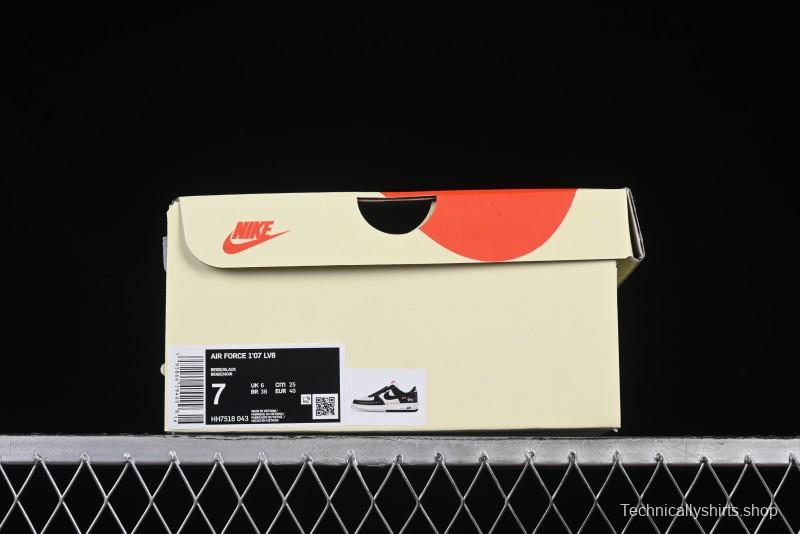 Nike Air Force 1 '07 Low Stussy Supreme Collaboration Dual-Tone Black Red Logo Low-Top Casual Sneakers - HH7518-043