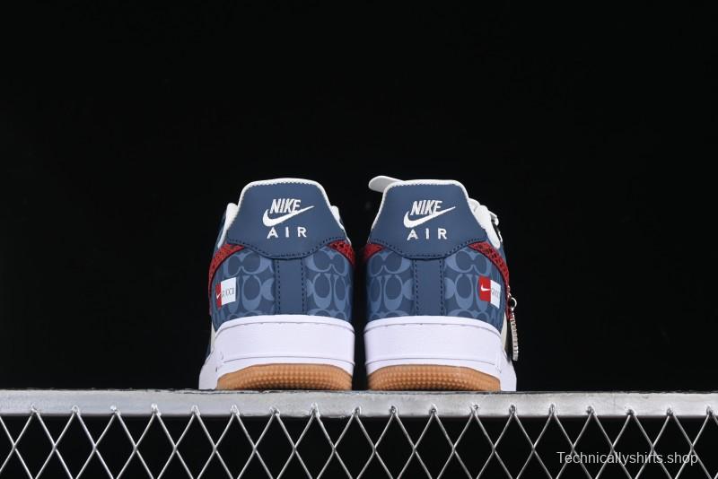 Nike Air Force 1 '07 Low Gucci Collaboration Snake Pattern Red Swoosh Casual Sneakers - DF0188-039