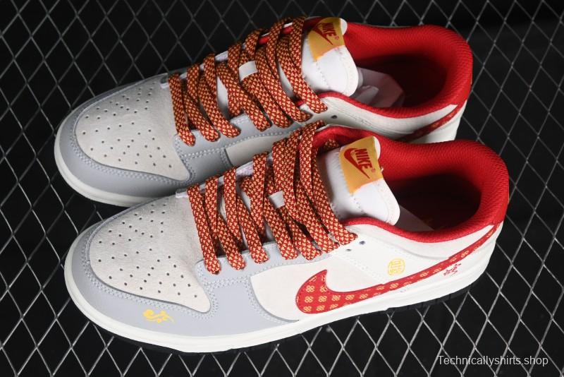 Nike SB Dunk Low Year of the Snake Series Monogram Red Swoosh Anniversary Custom Low-Top Casual Skate Shoes - DJ2024-081