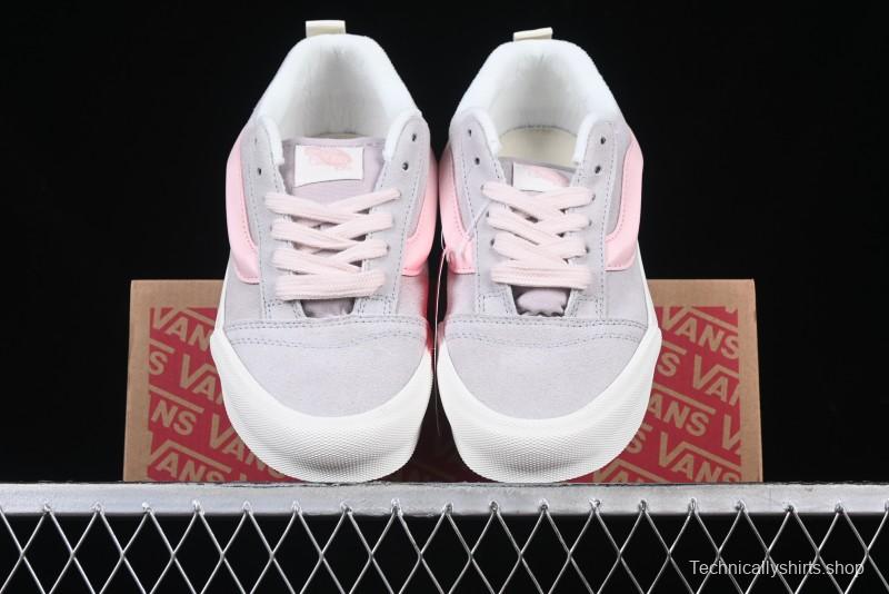 Vans Knu Skool Low-Top Retro Casual Vulcanized Sneakers in Off-White Pink - VN0009QPNK
