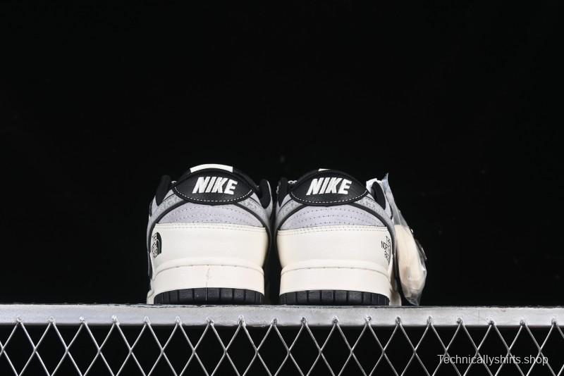 Nike SB Dunk Low The North Face x CDG Triple Collaboration Black Letter Grey Swoosh Anniversary Custom Low-Top Casual Skate Shoes - DM6868-029