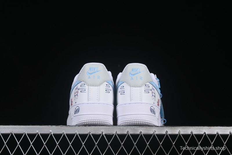 Nike Air Force 1 '07 Low Casual Sneakers with Erciyuan Hand-Painted Graffiti Lingzhu Aobing Design - HF0022-010