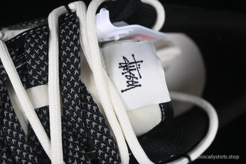 Nike Air Force 1 '07 Low Stussy Collaboration Black White Lace-Up Low-Top Casual Sneakers - SJ1198-108