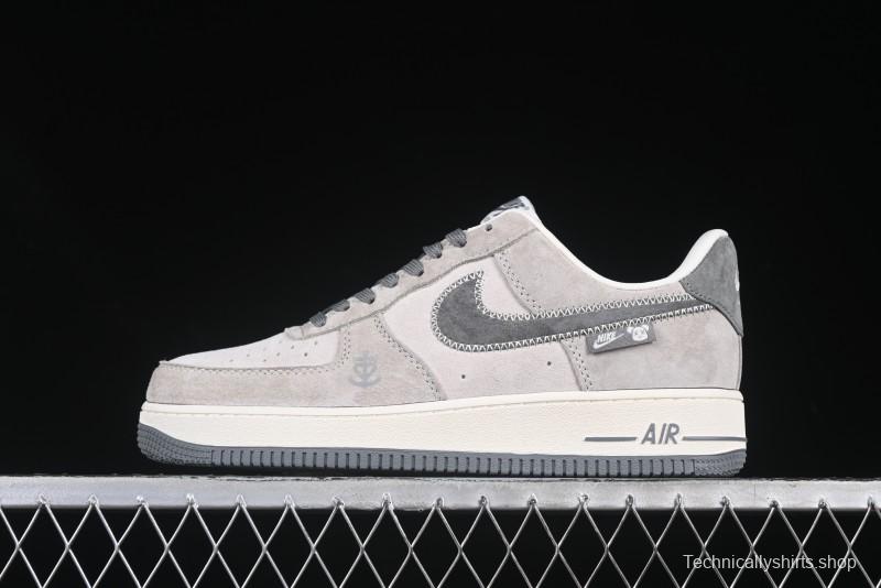 Nike Air Force 1 '07 Low Violent Bear Collaboration Grey Embroidered Swoosh Low-Top Casual Sneakers - KK1988-047