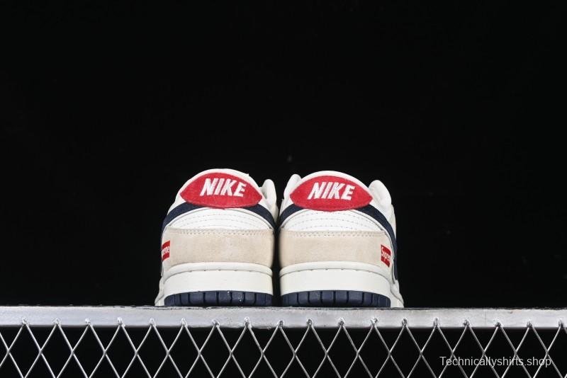 Nike SB Dunk Low Supreme Collaboration - Cream Coffee Anniversary High-End Custom Low-Top Casual Skate Shoes - AG3702-850