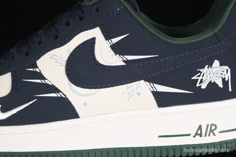 Nike Air Force 1 '07 Low Stussy Collaboration Explosive Blue Low-Top Casual Sneakers - KK1988-040