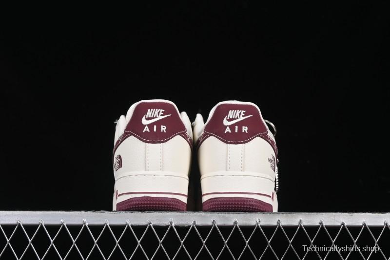 Nike Air Force 1 '07 Low The North Face Collaboration Burgundy Swoosh Casual Sneakers - KK1988-042