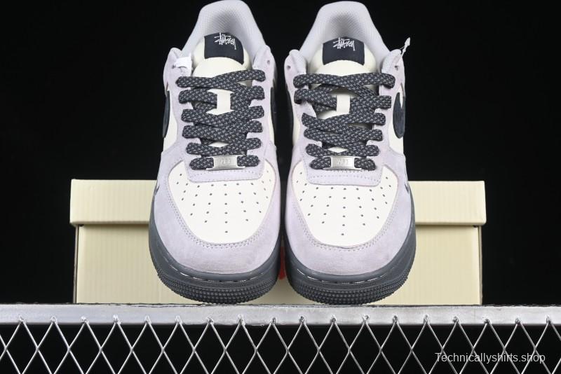 Nike Air Force 1 '07 Low Stussy Collaboration Beige Grey Jade Sole Low-Top Casual Sneakers - XZ6188-196