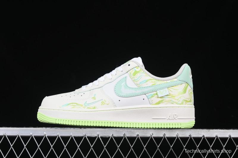 Nike Air Force 1 '07 Low "Green Snake" Year of the Snake Limited Edition Casual Sneakers with Bamboo and Serpent Design - FB1893-555