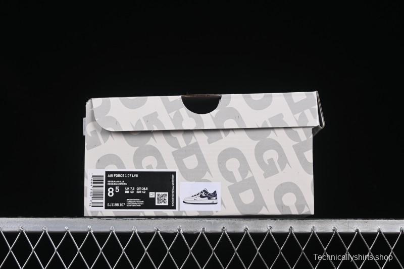 Nike Air Force 1 '07 Low The North Face Collaboration Beige Blue Patchwork Drawstring Casual Shoes - SJ1198-107