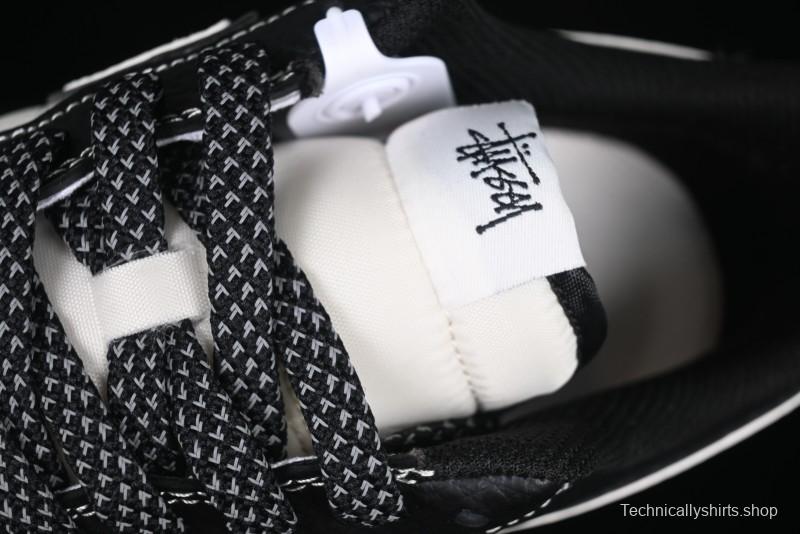 Nike Air Force 1 '07 Low Stussy Collaboration Black & White Swoosh Casual Sneakers - XZ6188-081