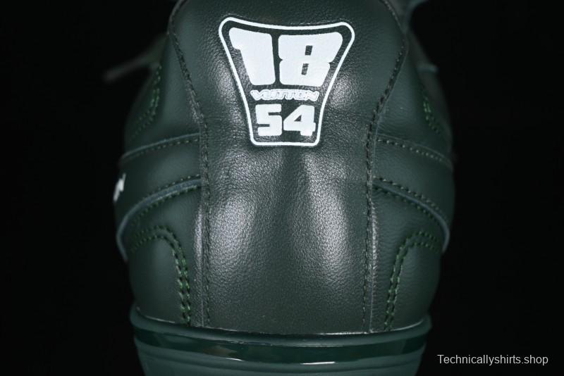 Louis Vuitton Footprint Soccer 2025 Spring Summer Collection Round Toe Lace-Up Low Top Lifestyle Casual Shoes - D.GREEN