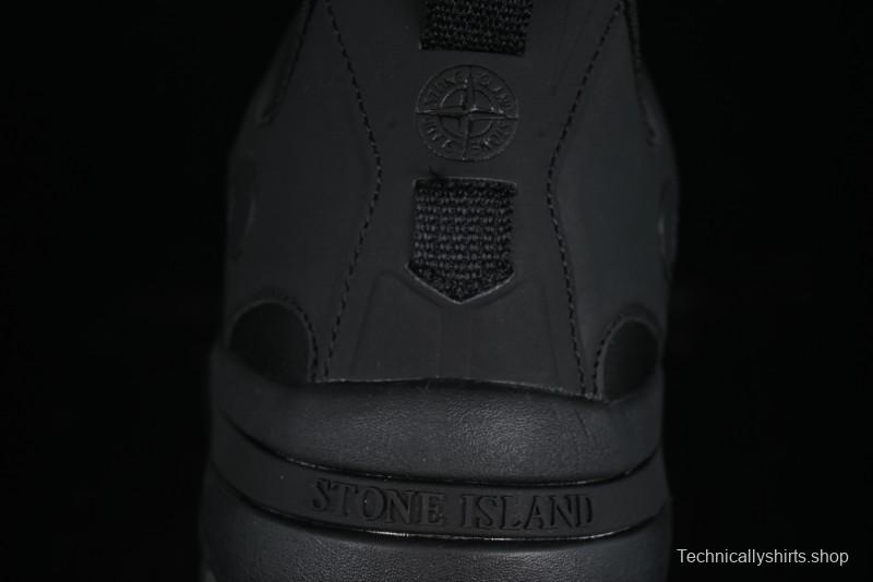 Stone Island Grime Panelled Low-Top Lifestyle Sneakers in Dark Brown - 79FWS0303