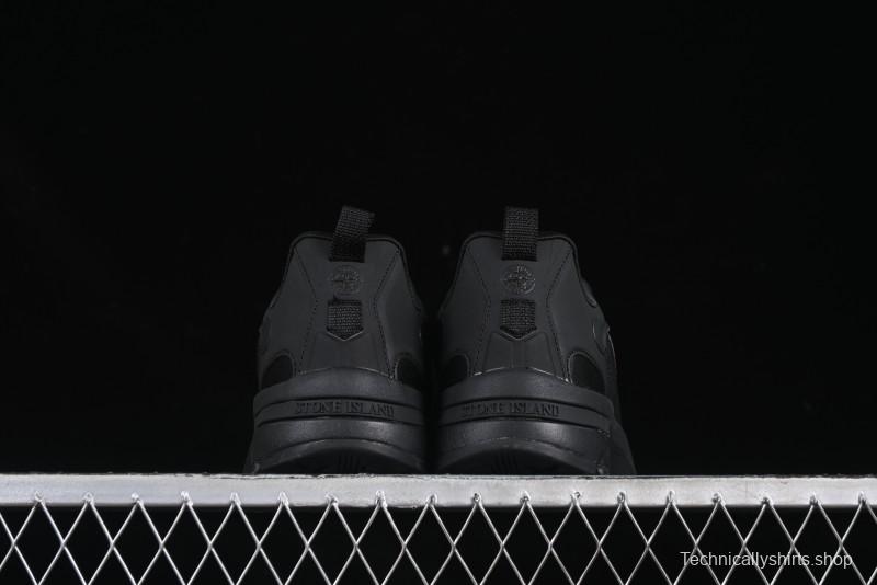 Stone Island Grime Panelled Low-Top Lifestyle Sneakers in Dark Brown - 79FWS0303