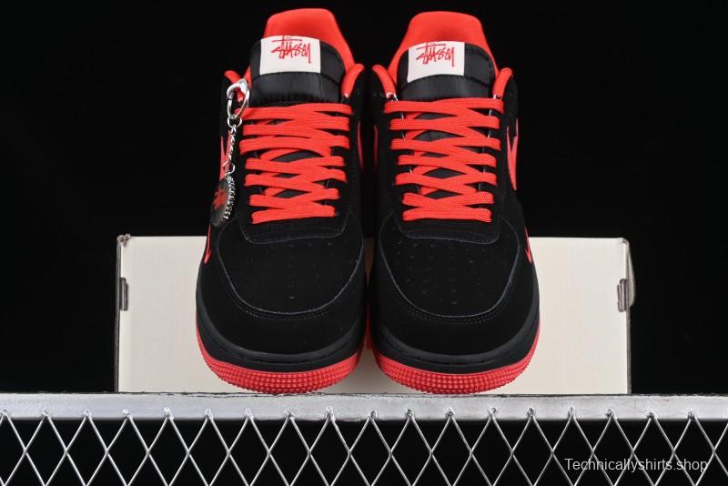 Nike Air Force 1'07 Low Stussy Collaboration Passion Orange Low-Top Casual Sneakers - DF0188-044