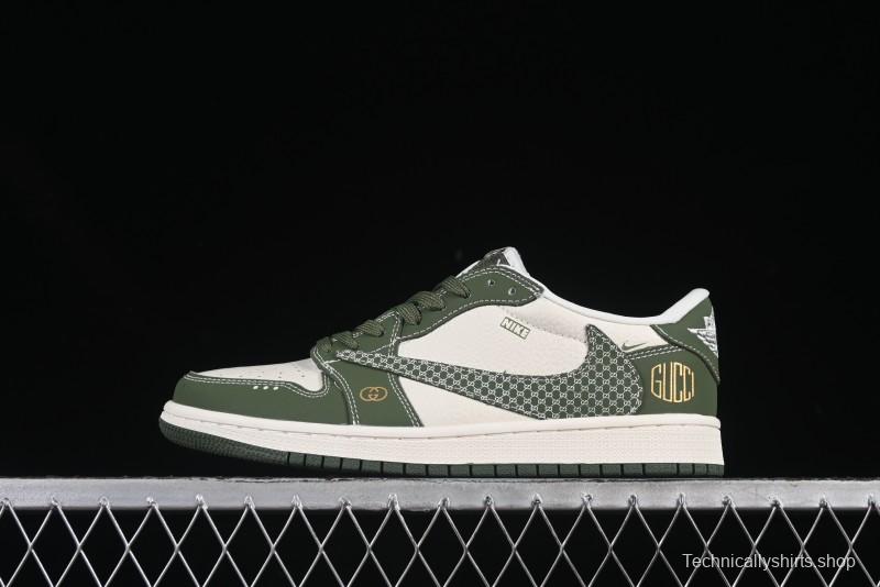 Nike Air Jordan 1 Low OG SP Travis Scott x Fragment Design Retro Green Casual Sneakers - LD2025-002