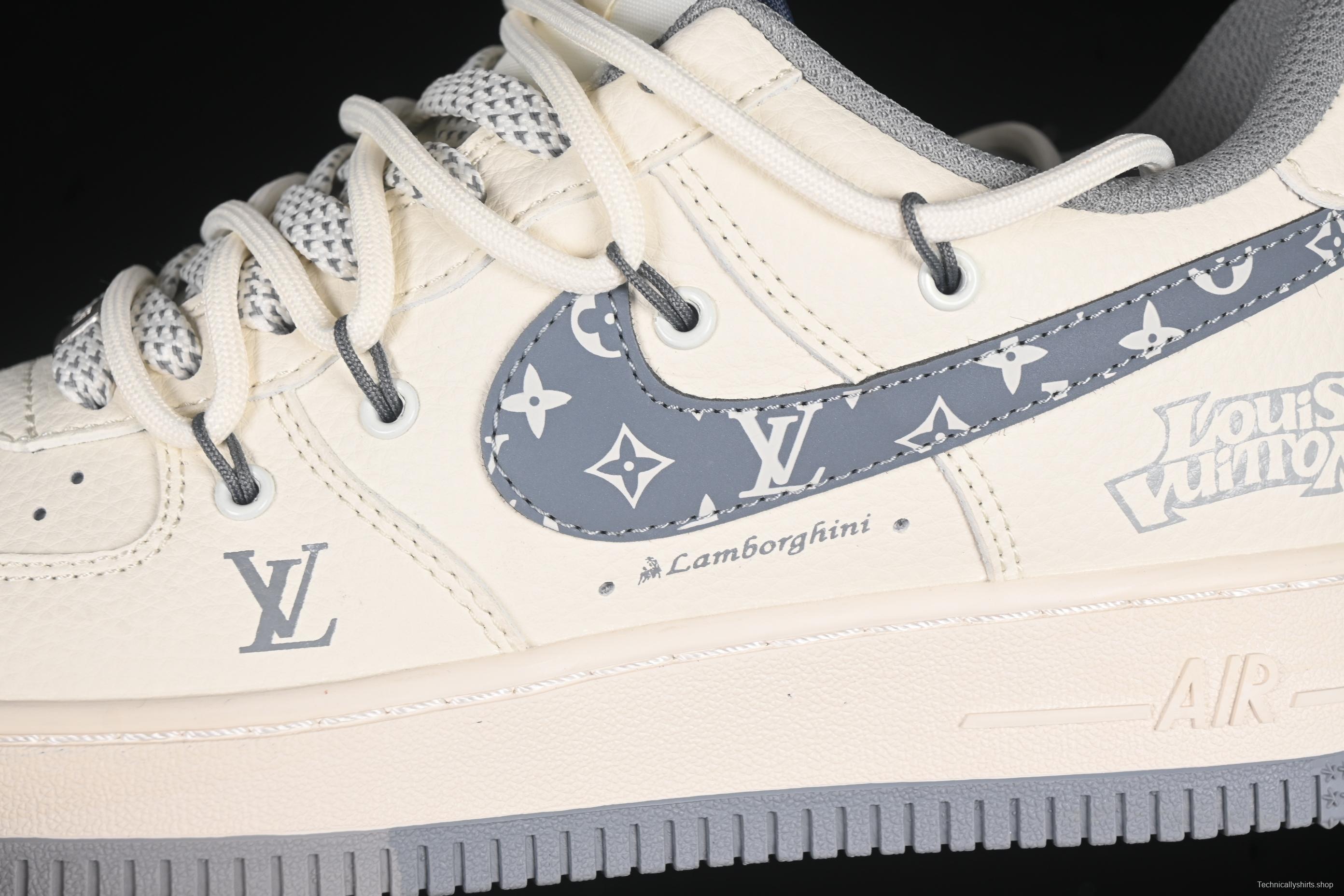 Nike Air Force 1'07 Low LV Collaboration Grey Pattern Drawstring Casual Sneakers - DM6868-065