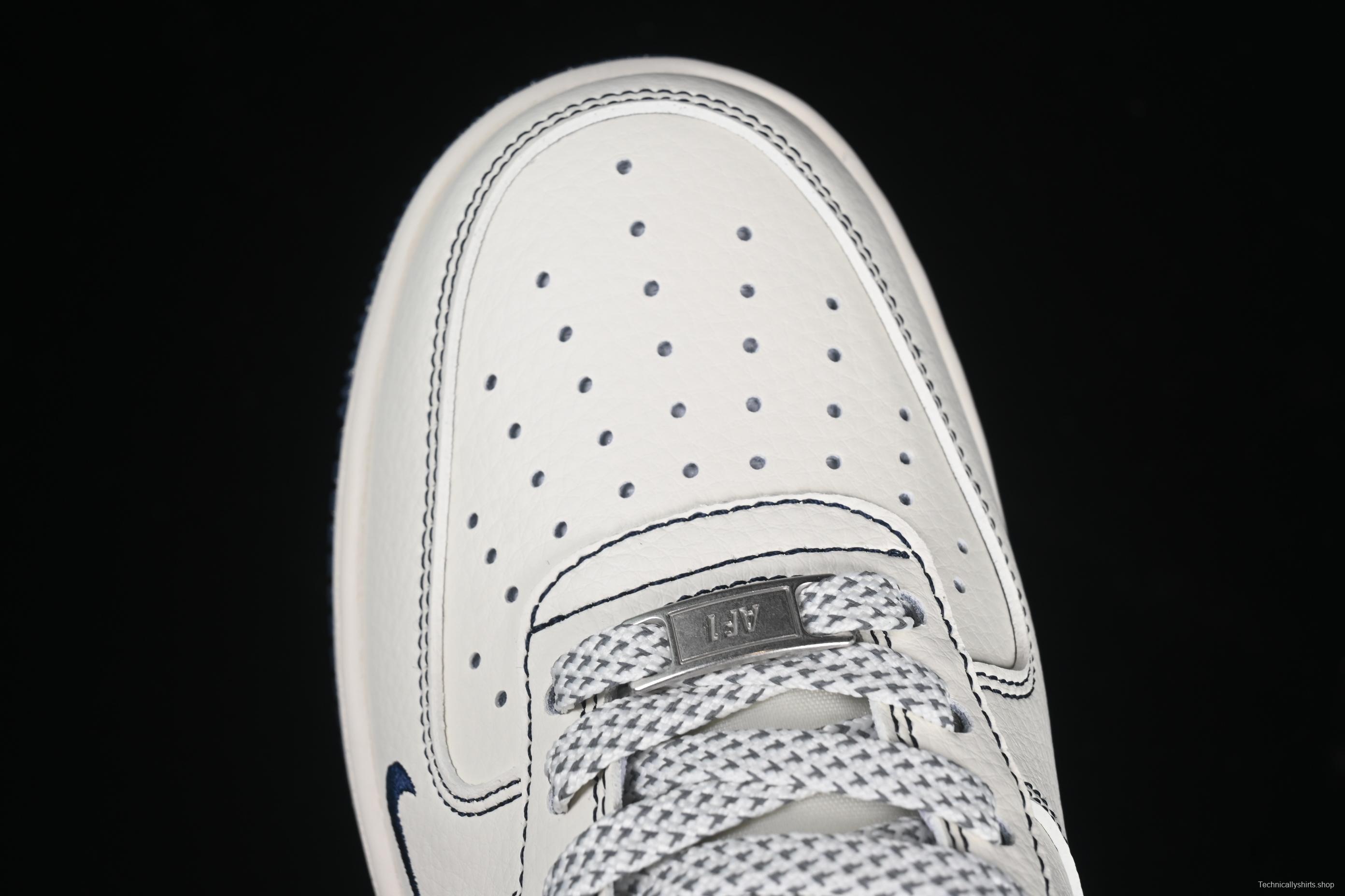 Nike Air Force 1 '07 Low UN Collaboration Navy Splatter Swoosh Casual Sneakers - XS1958-522