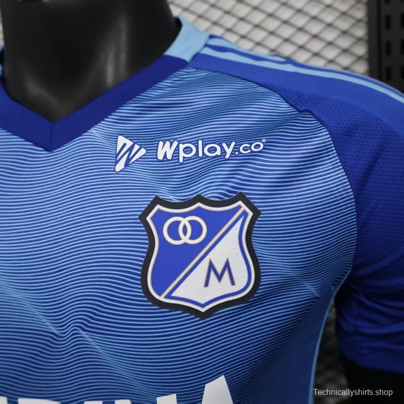 Player Version 25/26 Millonarios Blue with Andina Logo Design Home Jersey