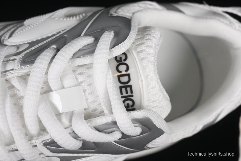 GG-CC Chunky Low Casual Fashion Sneakers with Thick Sole and Height Increasing Design - 2607 White