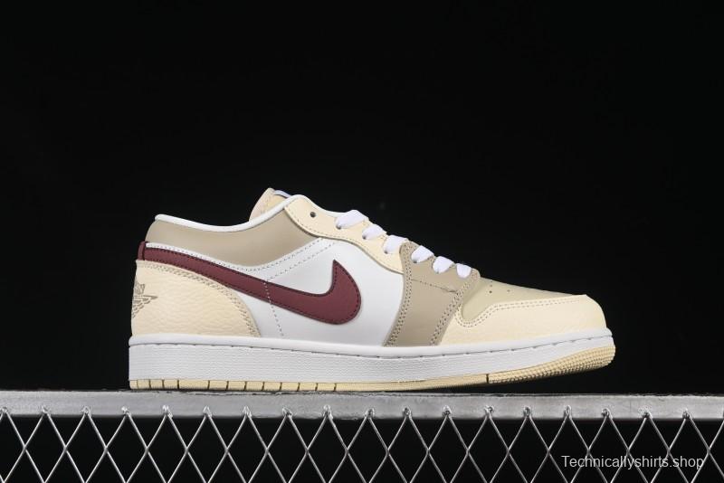 Nike Air Jordan 1 Low AJ1 Cream White Low-Top Casual Sneakers - HV6530-100
