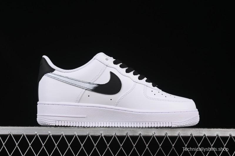 Nike Air Force 1 '07 Low Casual Sneakers in White-Black Gradient with Full-Length Air Cushion - ZH0316-078