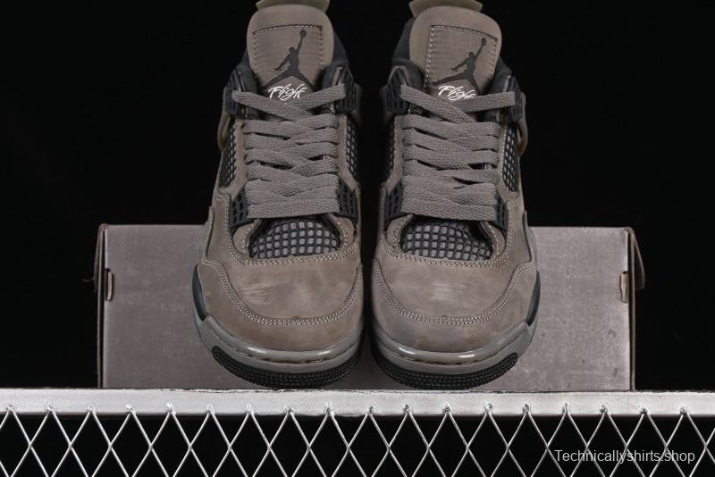 Nike Air Jordan 4 Retro Sneakers in Cave Stone Brown with Black Mesh and TPU Details - FV5029-200