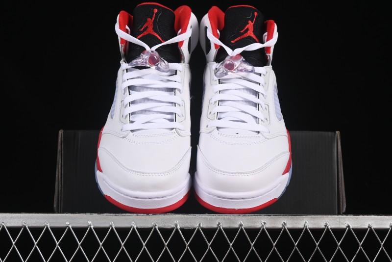 Nike Air Jordan 5 Retro Basketball Shoes Fire Red Black Tongue - HQ7978-101
