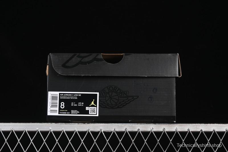 Nike Air Jordan 1 Low AJ1 Basketball Shoes Black White Canvas Leather Panel - HV5968-001