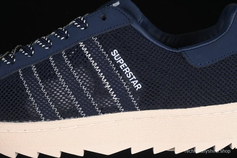 Adidas Clot x Superstar Shell Toe Casual Sneakers with Serrated Edge Design - IH3644