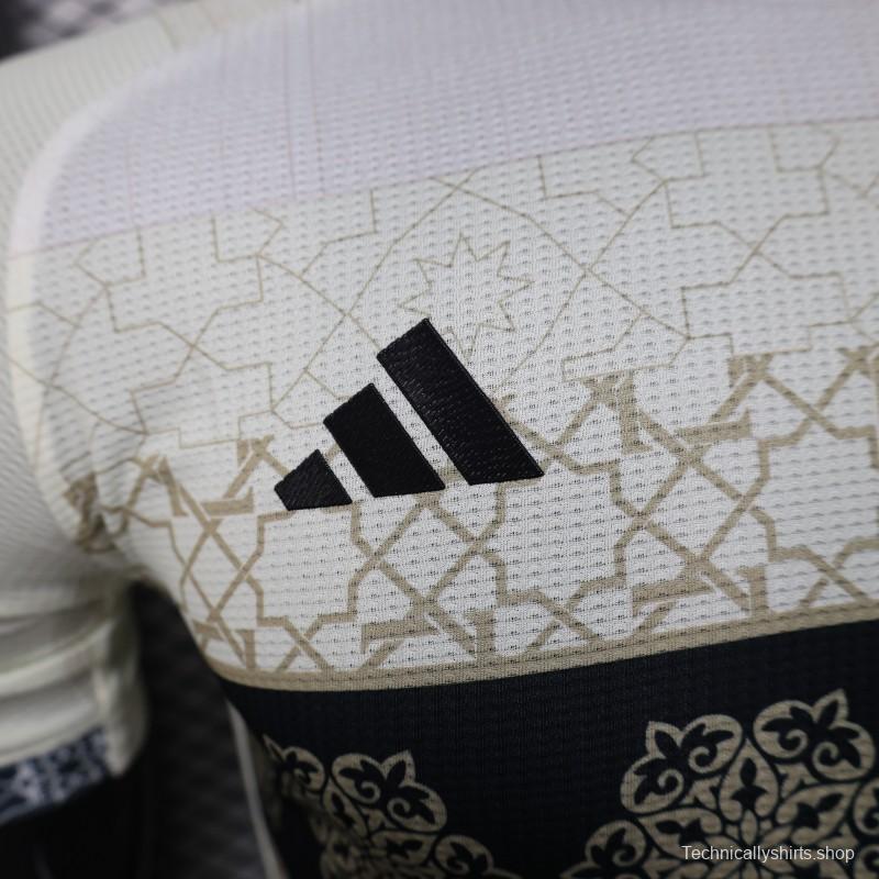 Player Version 2025 Algeria White with Islamic Geometric Pattern Jersey