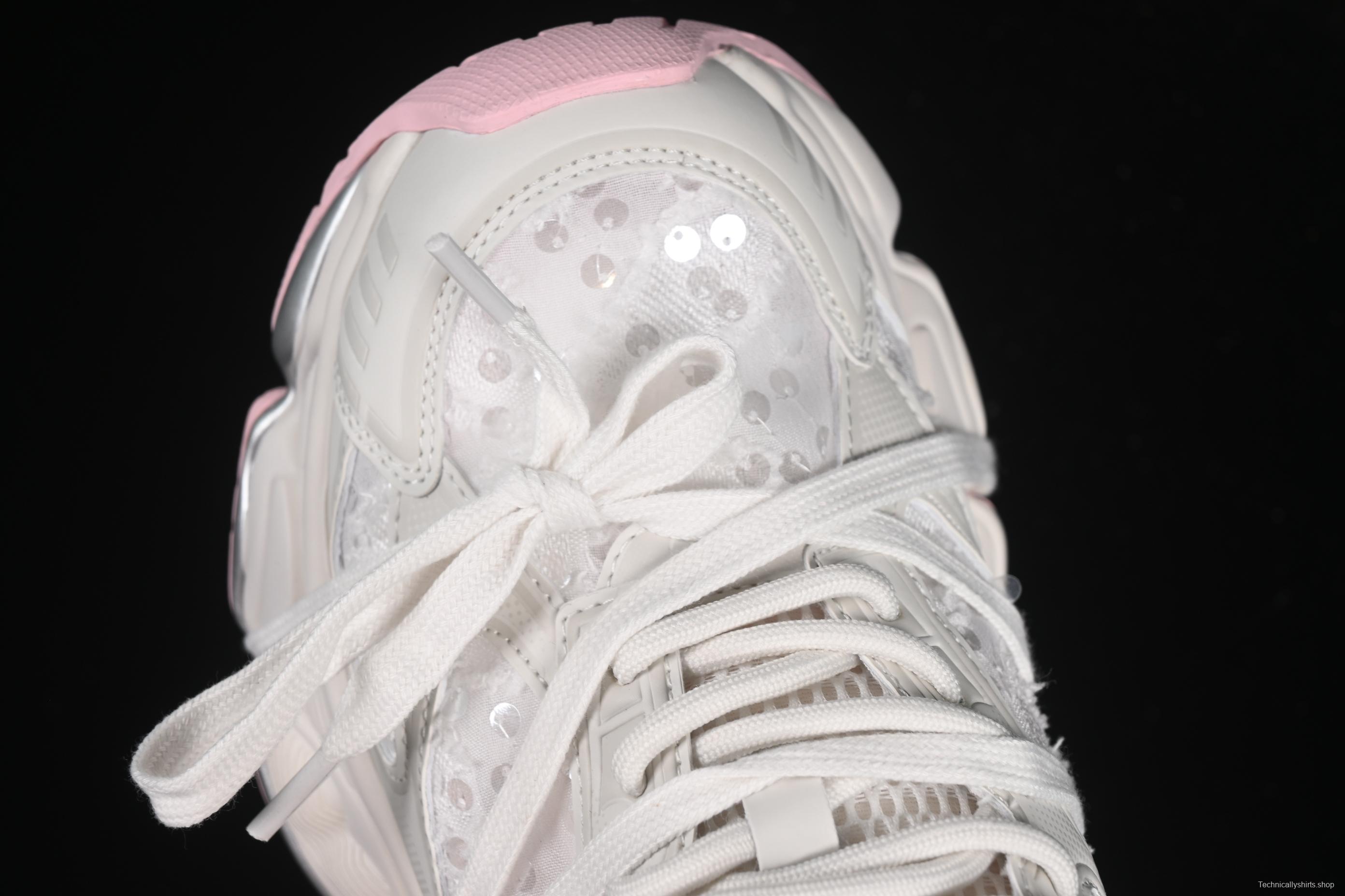 GG-CC Star Same Style Lace-Up Hollow Out Chunky Sneakers with 5cm Height Increase - G25U9910 Pink