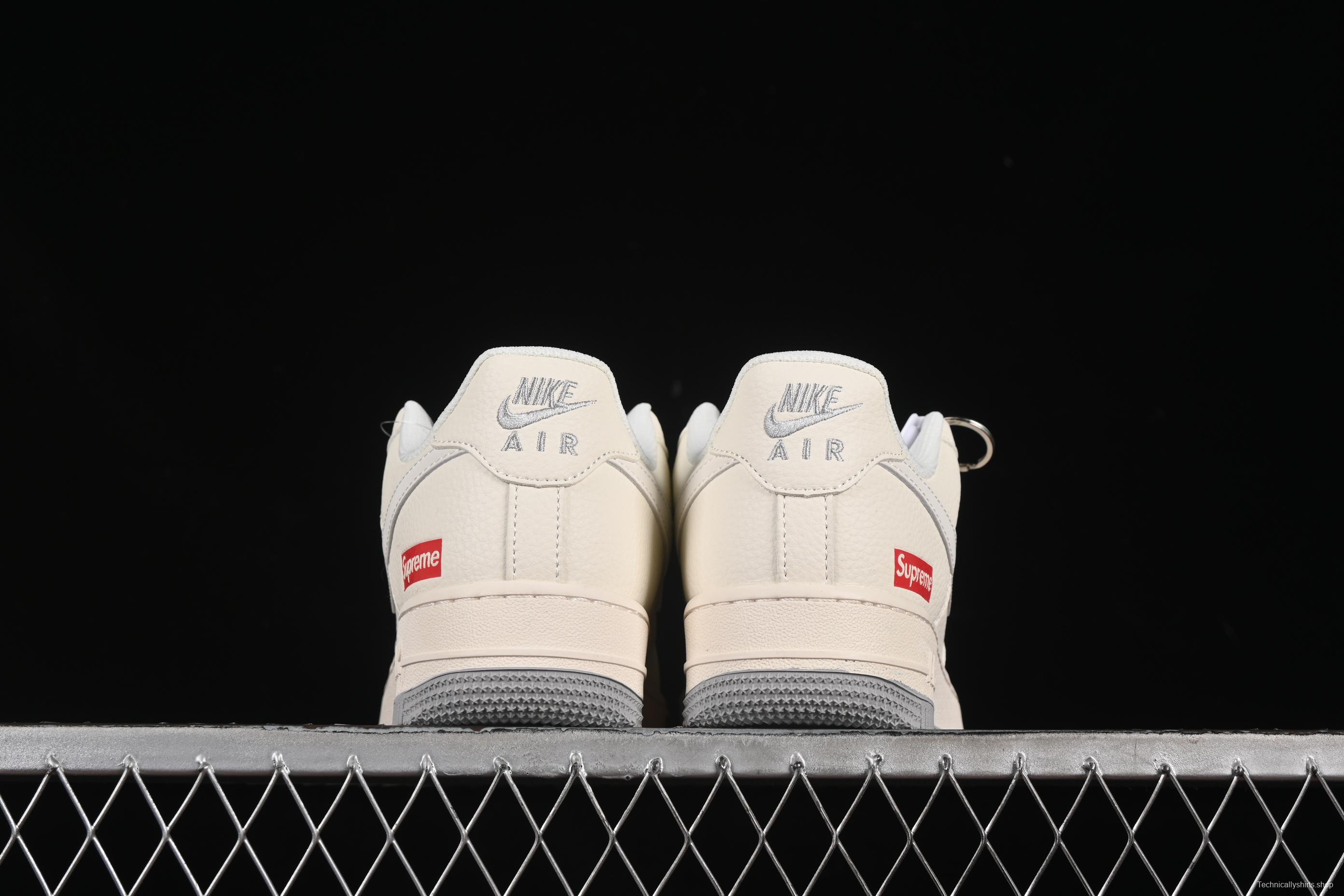 Nike Air Force 1 '07 Low Supreme Collaboration Two-Tone Red Grey Casual Sneakers - XX3168-157