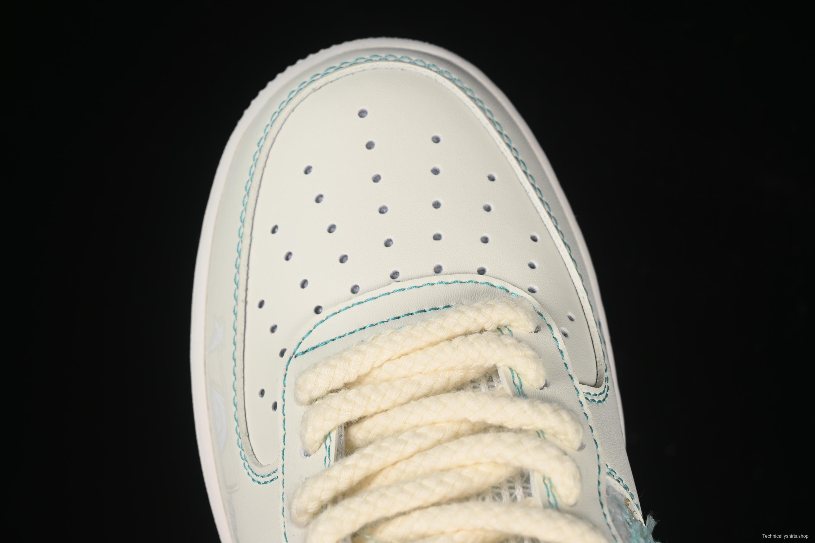 Nike Air Force 1'07 Low "Love Words" Casual Sneakers with Blue Romantic Design - FJ7740-510
