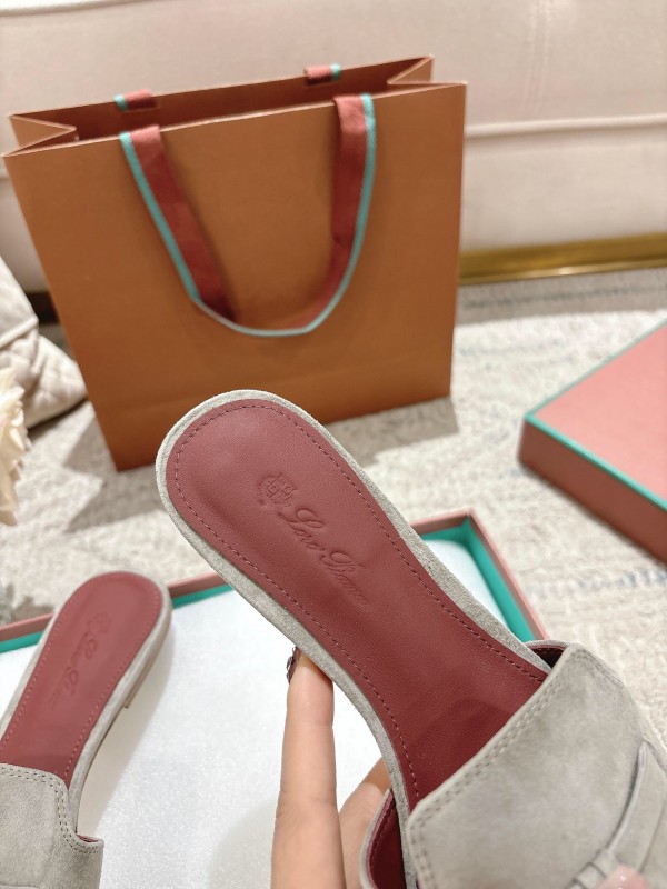 2025 Women LP Brown Suede Slippers LY00370