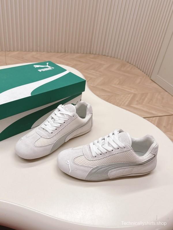 2025 Women Puma White Suede Mesh Casual Sneakers LY00280