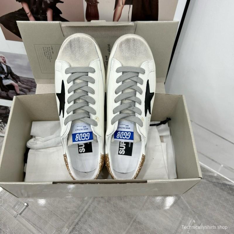 2025 Women GGDB White Black Glitter Leather Suede Sneakers
