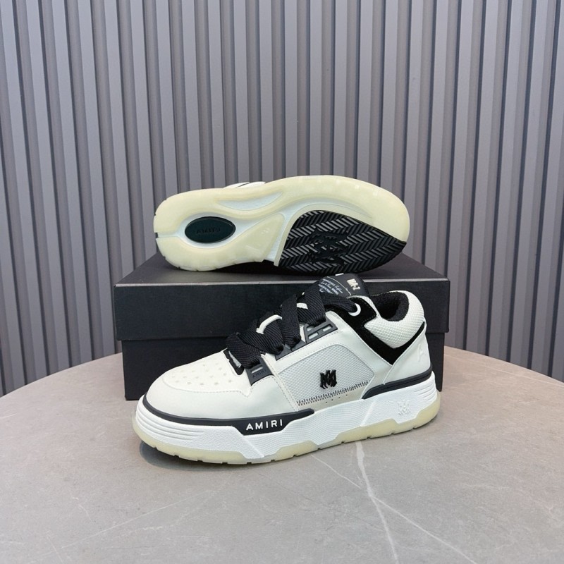 2024 Unisex Amiri Black White Leather Sneakers MJ00360