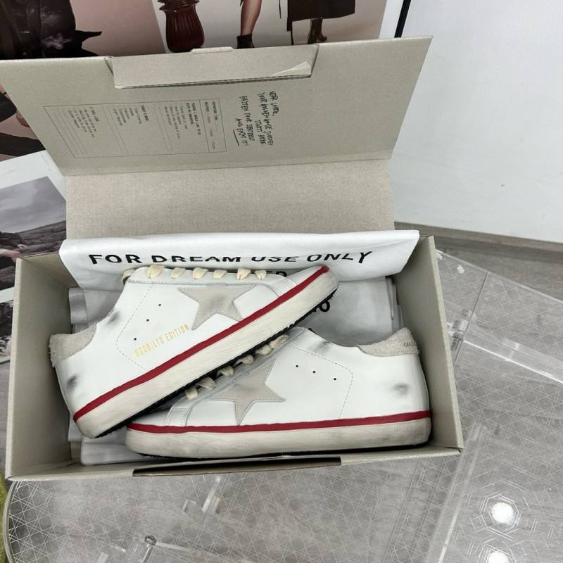 2025 Unisex GGDB White Red Original Leather Sneakers