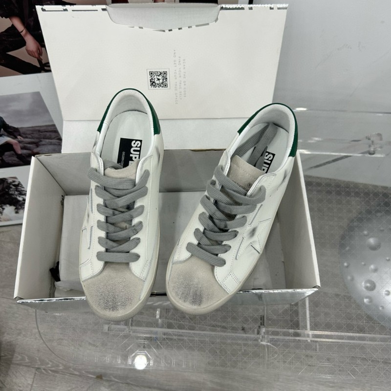 2025 Unisex GGDB White Green Leather Sneakers