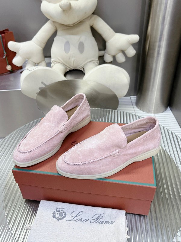 2025 Women LP Pink Suede Loafers LY00260