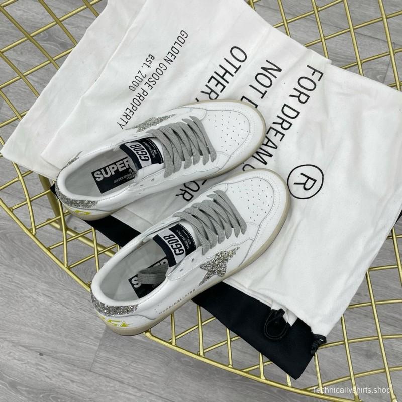 2024 Unisex GGDB White Silver Leather Low Top Sneakers MJ00260