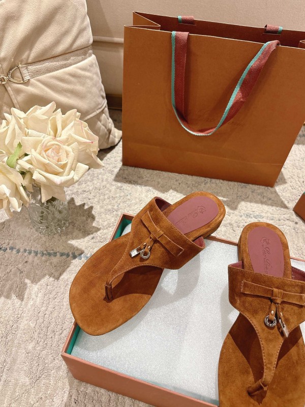 2025 Slippers LP Brown Suede Slippers LY00250