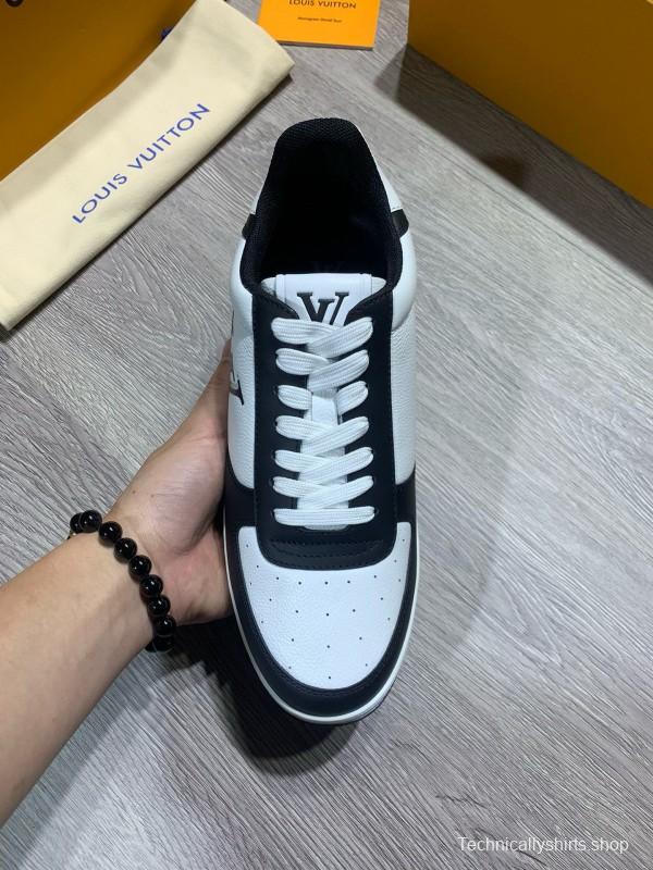 2024 Unisex Louis Vuitton Black White Nappa Calf Leather Sneaker High Frequency Logo MJ00380