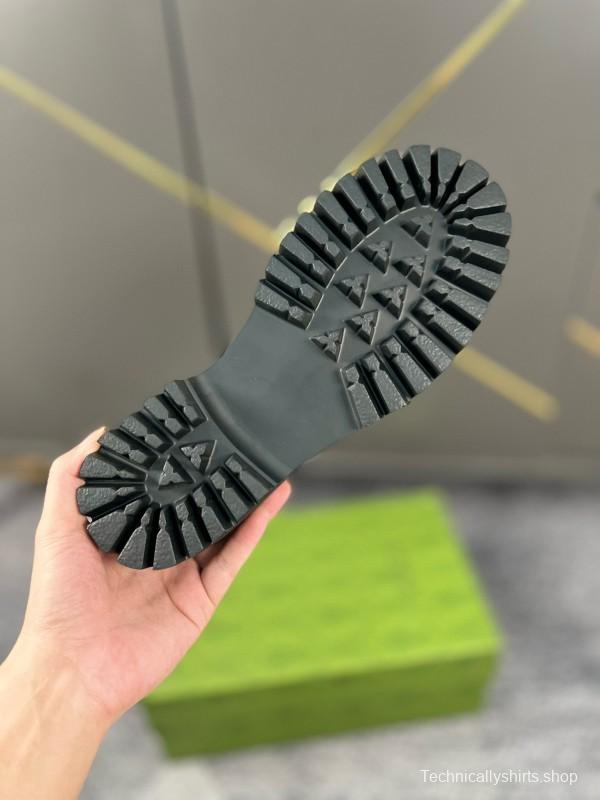 2024 Women Gucci Beige Suede Leather Loafers MJ00300