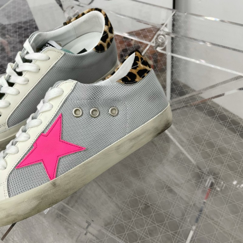2025 Women GGDB Grey White Pink Suede Canvas Sneaker
